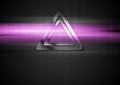 Metal triangle and purple shiny light design