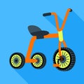 Metal tricycle icon, flat style Royalty Free Stock Photo