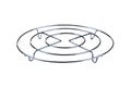 Metal trivet for hot tableware Royalty Free Stock Photo