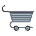 Metal trolley icon isolated