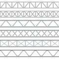 Metal truss girder. Steel pipes structures, roof girder and seamless metal stage structure vector illustration set Royalty Free Stock Photo