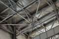 Metal trusses covering an industrial long-span building