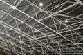 Metal trusses covering an industrial long-span building