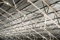 Metal trusses covering an industrial long-span building