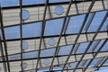 Metal trusses holding transparent plastic roof