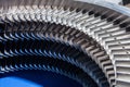 Turbine blades installed in engine ring Royalty Free Stock Photo