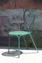 Metal Turquoise Chair with Heart Shaped Back