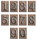 Metal type numbers isolated Royalty Free Stock Photo