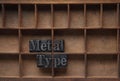 Metal type in a wood case Royalty Free Stock Photo