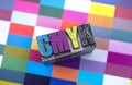 Metal types with cmyk with a proof