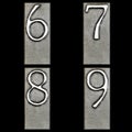Metal typewriter print head alphabet - digits 6-9
