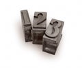 Metal typographic letters forming 1,2,3 Royalty Free Stock Photo