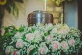 Metal urn at a funeral Royalty Free Stock Photo