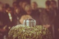 Metal urn at a funeral Royalty Free Stock Photo