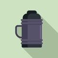 Metal vacuum bottle icon, flat style Royalty Free Stock Photo