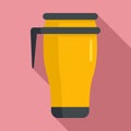 Metal vacuum cup icon, flat style Royalty Free Stock Photo