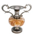 Metal vase with marble middle Royalty Free Stock Photo