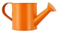 Metal vintage orange Watering Can, isolated on white background with clipping path, spring time concept for home garden or Royalty Free Stock Photo