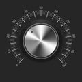 Metal volume knob (button, music tuner) Royalty Free Stock Photo