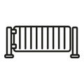 Metal wall gate icon outline vector. Automatic security