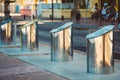 Metal Waste bins, trash cans for separate waste Royalty Free Stock Photo