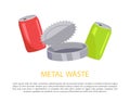 Metal Waste Poster and Text Vector Illustration