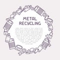 Metal waste recycling information poster with sample text