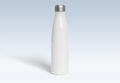 Metal water bottle mockup on white background. Sport insulated drink template Royalty Free Stock Photo