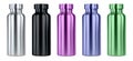 Metal water bottle. Reusable stainless steel thermo flask Royalty Free Stock Photo