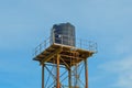 Metal water tank storage against the blue sky Royalty Free Stock Photo