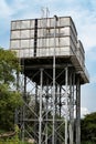 Metal water tank tower Royalty Free Stock Photo