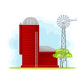 Metal Water Tower or Water Tank Vector Illustration Royalty Free Stock Photo
