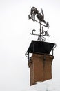 Metal weather vane in the form of a rooster