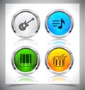 Metal web buttons. Vector eps10. Royalty Free Stock Photo