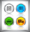 Metal web buttons. Vector eps10. Royalty Free Stock Photo