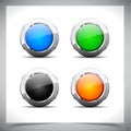 Metal web buttons. Vector eps10. Royalty Free Stock Photo