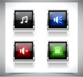 Metal web buttons. Vector eps10. Royalty Free Stock Photo