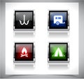 Metal web buttons. Vector eps10. Royalty Free Stock Photo