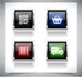 Metal web buttons. Vector eps10. Royalty Free Stock Photo