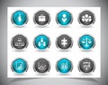 Metal web buttons. Vector eps10. Royalty Free Stock Photo