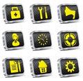 Metal web icon set (chrome version) Royalty Free Stock Photo