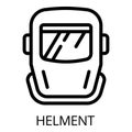 Metal welder helmet icon, outline style