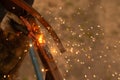 Sparks from welding work like background Royalty Free Stock Photo