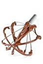 Metal whisk with chocolate