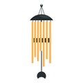 Metal wind chime icon cartoon vector. Sound nature wind