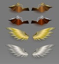 Metal wings. Steampunk Design Vector