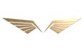 Metal wings symbol 3d rendering