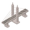 Metal wire bridge icon, isometric style Royalty Free Stock Photo