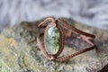 Metal wire elegant bracelet with natural mineral stone