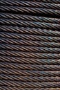 Metal wire roll close-up. Pattern of cables
